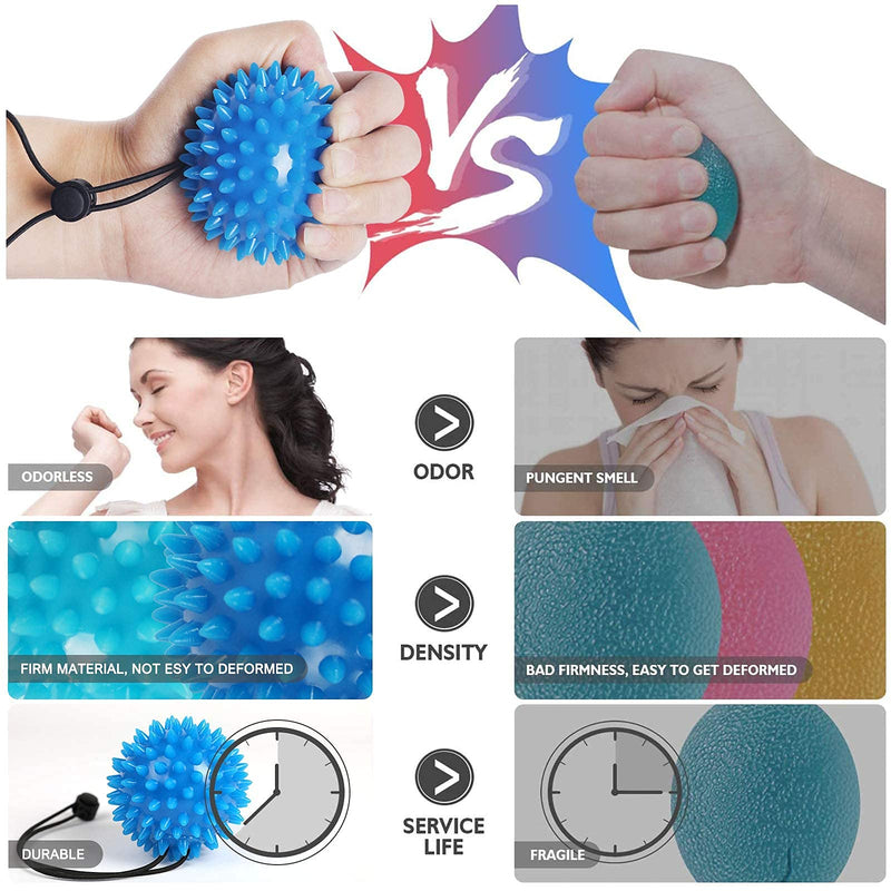 [Australia] - Hand Balls for Exercise and Physical Therapy (2 Pack) - Adjustable Wrist Strap to Prevent Falling - for Kids, Elderly and Adults - 2 Resistance Levels Stress Relief Ball Relieve Wrist & Thumb Pain 
