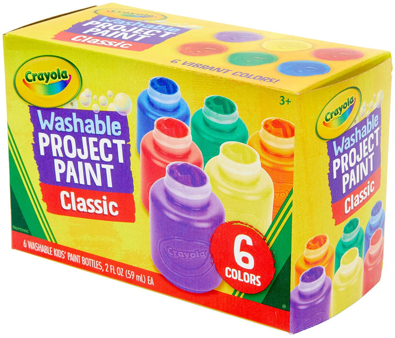 [Australia] - Crayola Washable Kids Paint, 6 Count, Painting Supplies, Gift, Assorted 