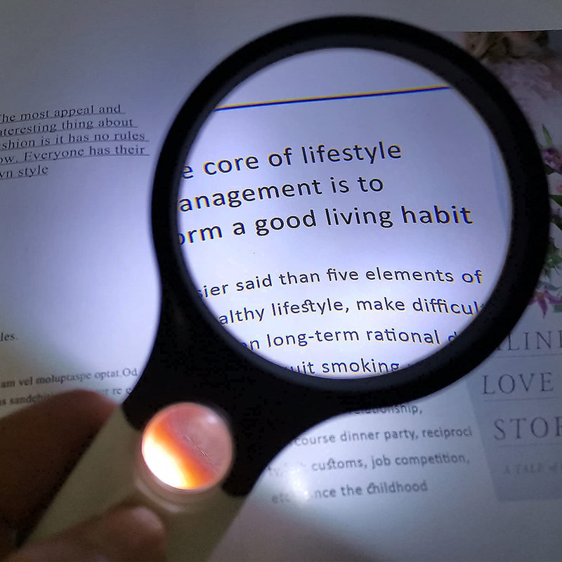 [Australia] - (2 Pcs) GOTDYA Magnifying Glass with Light,3X 45X Illuminated LED Magnifier,Handheld Lighted Magnifying Glasses for Seniors and Low Vision Easier to Reading Fine Prints, Map and Jewelry 2.95"len(3X) 