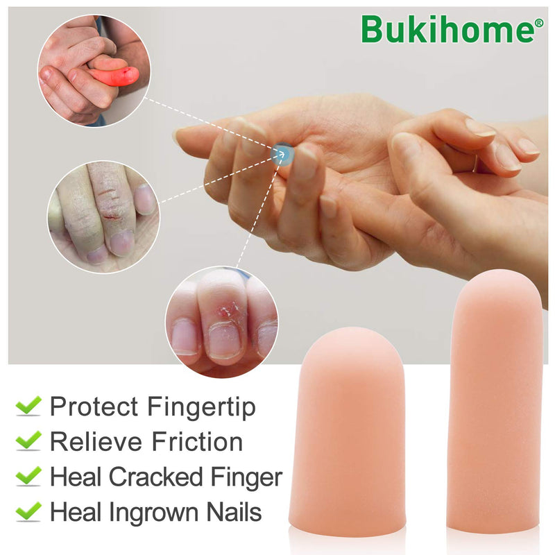 [Australia] - Bukihome 12 Pack Finger Protectors, Finger Cots, Finger Sleeves to Protect Fingertips, Hand Eczema, Finger Cracking, Finger Arthritis and More Champagne 