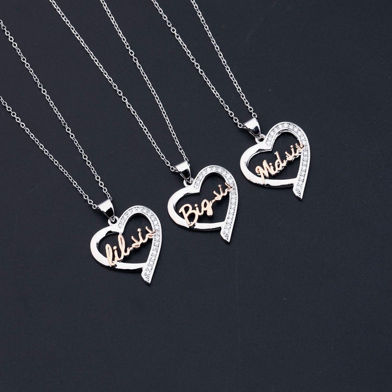 [Australia] - FUSTMW Sisters Gifts The Love Between Sisters is Forever 3 Sisters Keychain Set Gift for Big sis Mid Sis Lil Sister Jewelry 3 sister necklace 