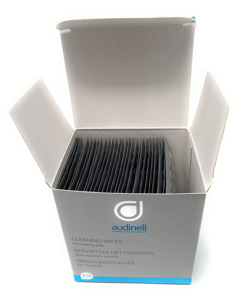 [Australia] - Audinell Cleaning Wipes | 30 Individually-Wrapped, Alcohol-Free | Cleans, Removes Earwax & Sweat from Hearing Aids, Earmold, Airpods, Earbuds, Earplugs, In-Ear Monitors, Hearing Protection Devices 