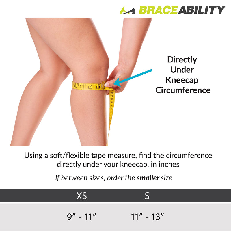 [Australia] - BraceAbility Kids Knee Band | Child Osgood Schlatter Strap for Jumpers Knee, Patella Tendonitis, Youth Sports Brace with Pad for Running, Soccer, Volleyball & Basketball (XS) X-Small (Pack of 1) 