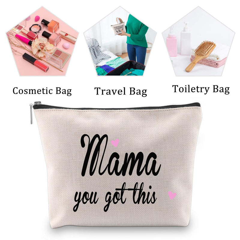 [Australia] - You Got This Mama Gifts Mom Cosmetic Bag Gift for New Mama Travel Bag Funny New Mom Gifts Make Up Pouch Bags (Mama you got thisbag) Mama You Got Thisbag 