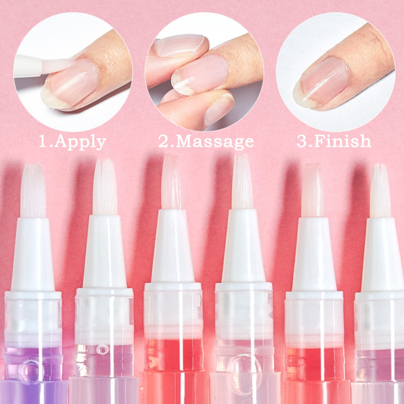 [Australia] - Cuticle Oil Pens for Nail Care,10PCS Mix Flavors Cuticle Revitalizer Oil Pen Set,Nail Oil Pens with Natural Ingredients Revitalize Pen with Soft Brush,Cuticle Oil to Prevent Nail Cracking and Dry 