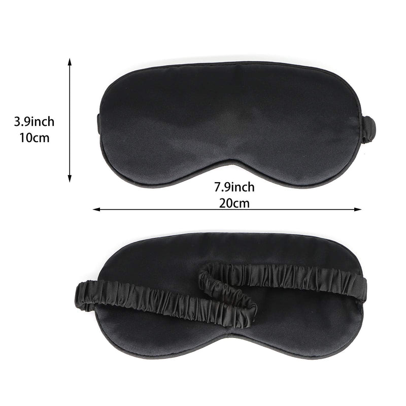 [Australia] - Silk Eye Mask for Sleeping Super Smooth Sleep Mask Silk Blindfold Blackout Eye Cover Portable Eye Shade Cotton Filled with Elastic Strap for Women & Men 