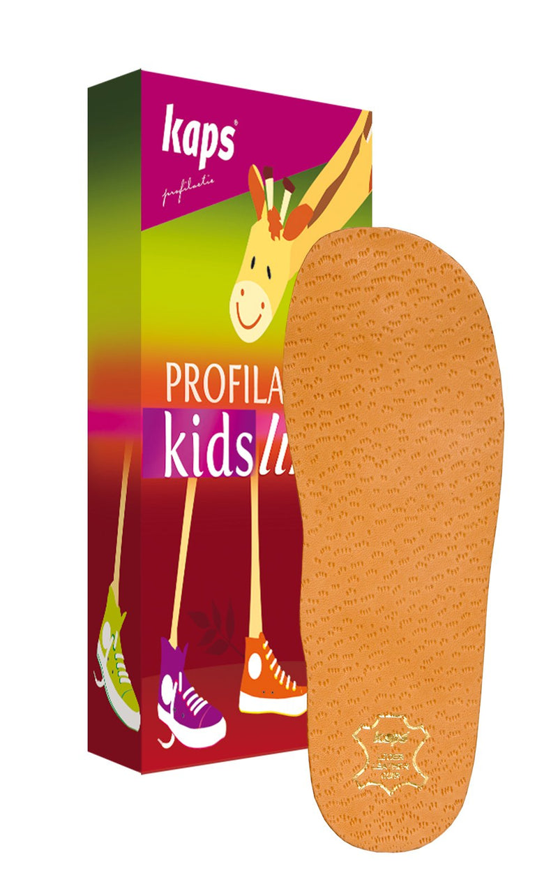 [Australia] - Orthotic Anatomical Leather Shoe Boot Insoles For Kids Children, Prophylactic With Longitudinal Arch Support, Kaps Anatomix Kids , Beige , 27-28 EUR / 9-10 UK Children 