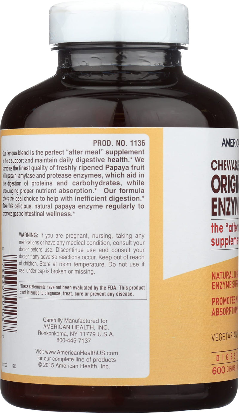 [Australia] - American Health Papaya Enzyme;Original, 600 CT 