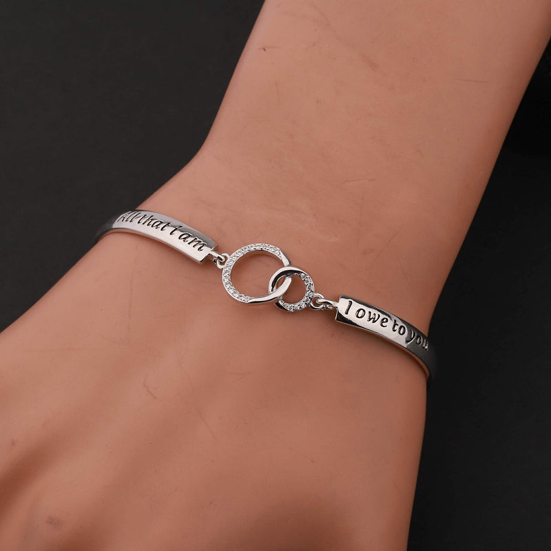 [Australia] - TIIMG Mom Bracelet All That I Am I Owe to You Wedding Gift Mother of Groom Gift from Daughter Or Son 