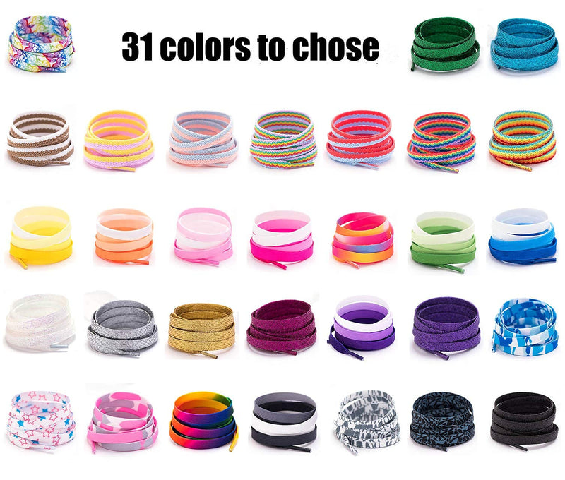 [Australia] - 31-71" Flat Colorful Fashion Sneakers Shoelaces, Rainbow Gradient Shoe Laces 31inch (80cm) 3d Rainbow 