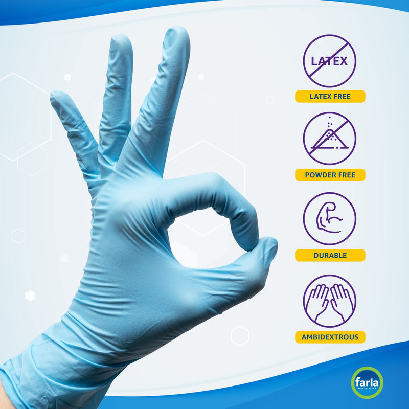 [Australia] - MediHands Nitrile Gloves Medium, Blue Heavy Duty Disposable Gloves, Powder Free, Latex Free, and Protein Free, Medical, Food, Multi Use, Pack of 100 M 
