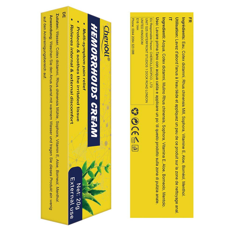 [Australia] - Hemorrhoid Cream, Hemorrhoids Ointment, Cream Maximum Strength Relief, Natural For Healing, for Hemorrhoids Fissures Bleeding, Natural Fast Pain Relief Cream 20g 20 g (Pack of 2) 