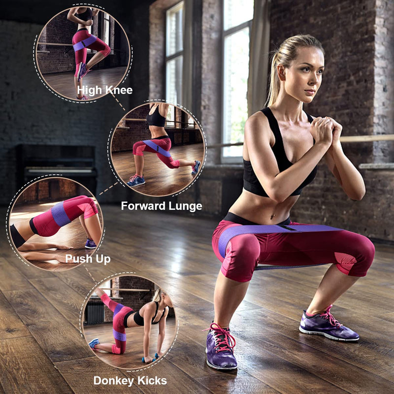 [Australia] - Veik Fabric Resistance Bands, Exercise Band [Set of 3] Workout Fitness Bands for Hips & Glutes, Non-Slip Booty Bands for Women / Men / Beginners / Athletes Strength Training,Yoga,Pilate,Fitness 