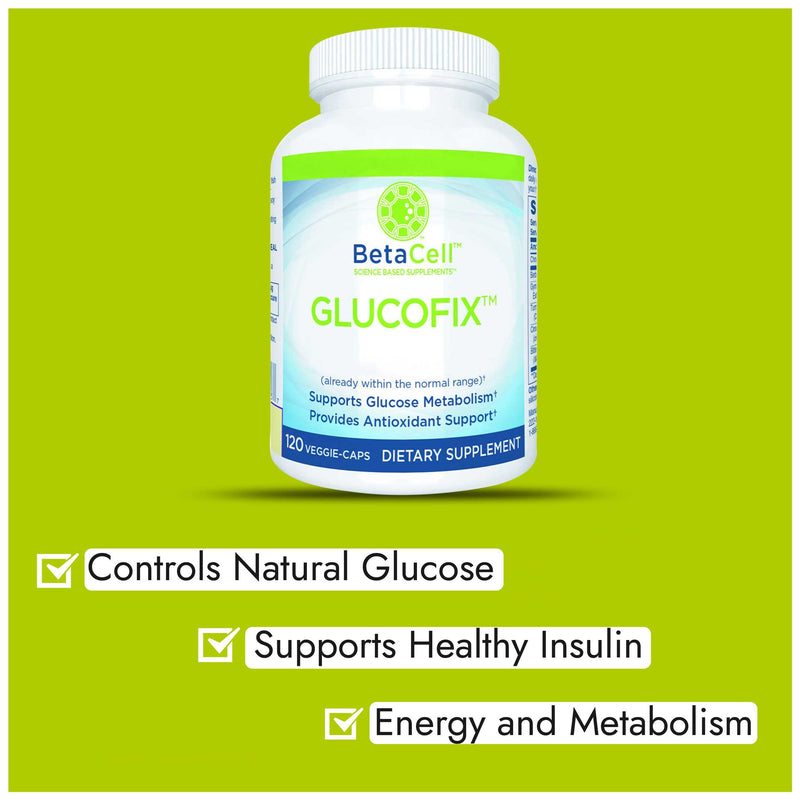 [Australia] - Glucofix Supplement - 120 Vege Caps- 6 Vital Nutrients for Reduced Glucose - Berberine, Cinnamon Pills for Glucose Support 