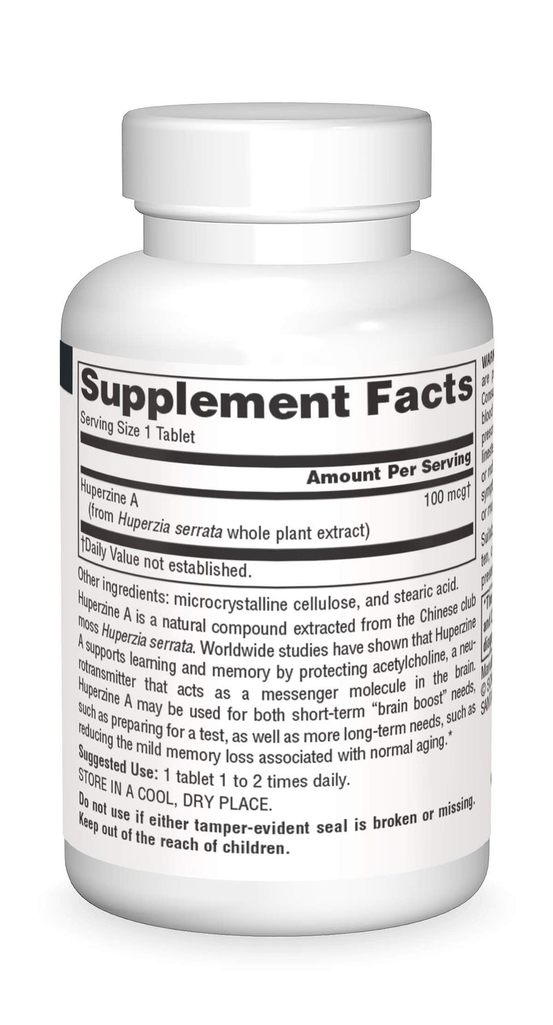 [Australia] - Source Naturals Huperzine A 100 mcg for Learning & Memory - 60 Tablets 