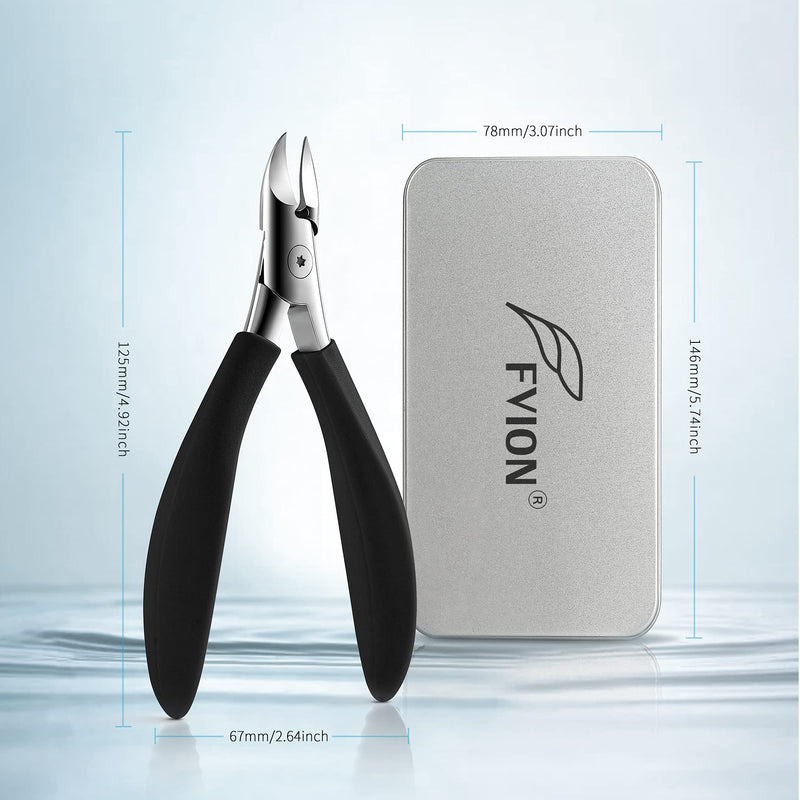 [Australia] - FVION Nail Clippers for Thick Nails or Ingrown Toenails, Thick Nail Clippers for Elderly, Precision Long Handled Toenail Clippers for Women & Men - Black 
