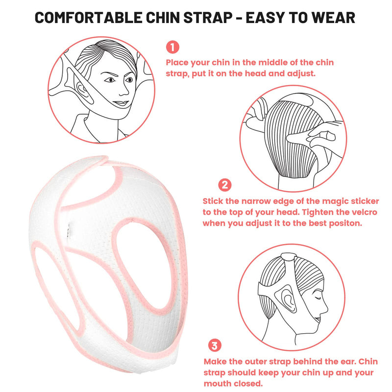 [Australia] - Anti Snoring Chin Strap Upgraded 2022, KUJAIS Snoring Solution Effective Anti Snoring Devices, Adjustable & Breathable Stop Snoring Chin Strap for Men and Women (White) White 