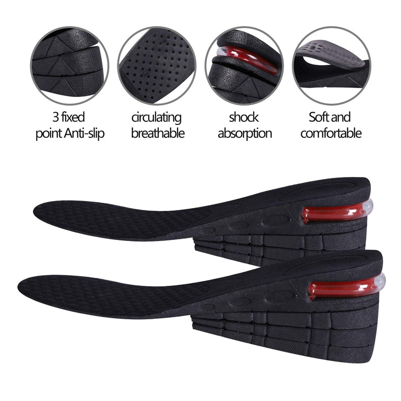 [Australia] - 4-Layer Unisex Height High Increase Shoe Insoles Lifts for Men Women Shoe Pad Lift Kit Air Cushion Heel Inserts 4 Layer (3.54" / 9cm) 4 Layer (3.54" / 9cm) 