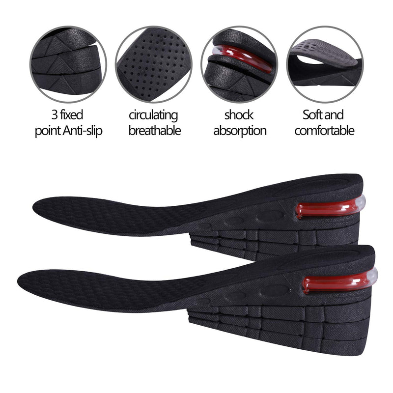 [Australia] - 3-Layer Unisex Height High Increase Shoe Insoles for Men Women Shoe Pad Lift Kit Air Cushion Heel Inserts 3 Layer (2.75" / 7cm) 3 Layer (2.75" / 7cm) 