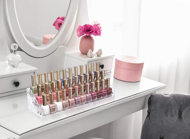 [Australia] - HBlife Clear Nail Polish Organizer 3 Tier Acrylic Display Rack Holds Up to 36 Bottles 