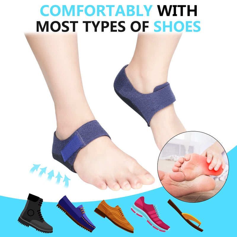 [Australia] - Heel Protectors, Heel Cups, Heel Sleeve, Support for Heel Pain, Plantar Fasciitis, Achilles Tendinitis, Blisters, Cracked Heels, Gel Heel Cushion Pads for Men & Women Blue 