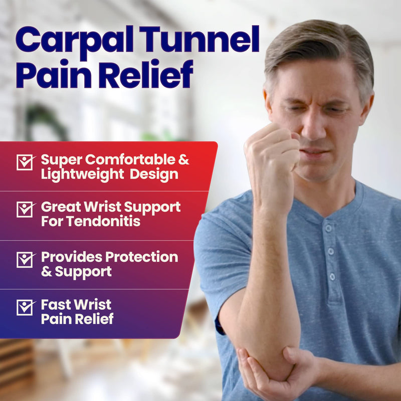 [Australia] - Wrist Wraps for Wrist Tendonitis - Wrist Support for Carpal Tunnel Pain Relief. Ganglion Cyst Wrist Brace or Carpal Tunnel Wrist Splint - 2 Wrist Wraps for Weightlifting Women Men Left & Right Hands Fits Most 