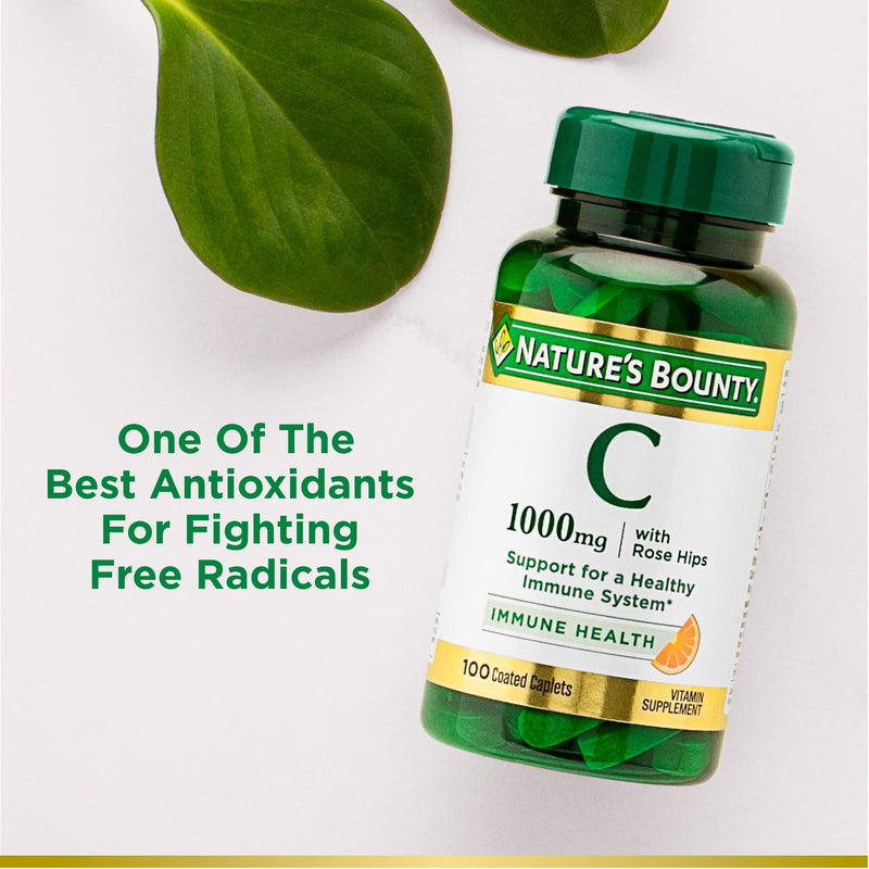 [Australia] - Nature’s Bounty Vitamin C 1000mg, Immune Support Supplement, Powerful Antioxidant, 1 Pack, 100 Caplets 100 Count 