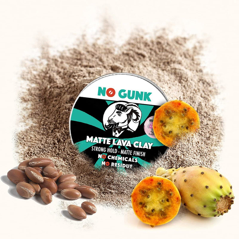 [Australia] - NO GUNK 100% Natural Hair Styling Clay For Men - Strong Hold - Matte Finish - Natural & Organic Ingredients - Matte Lava Clay (Original, 50g) Original 50 g (Pack of 1) 