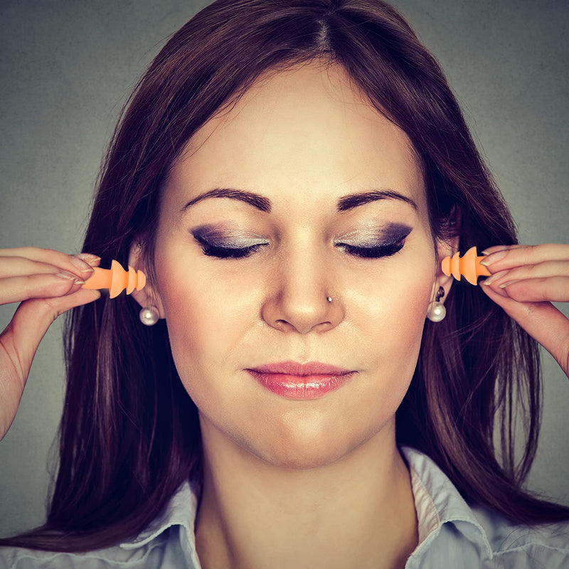 [Australia] - AOVNA 20 Pairs Corded Ear Plugs Silicone Earplugs Silicone Waterproof Ear Plugs with Cords for Noise Cancelling and Hearing Protection 