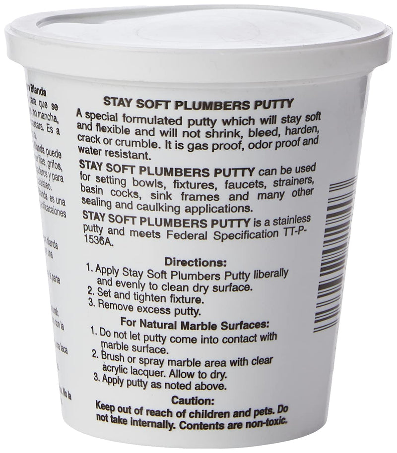 [Australia] - AquaPlumb Plumbers Putty | White, 14oz, Fixture Setting Compound. Stays Soft. Use on Sinks, Tubs, Fountains and More. 