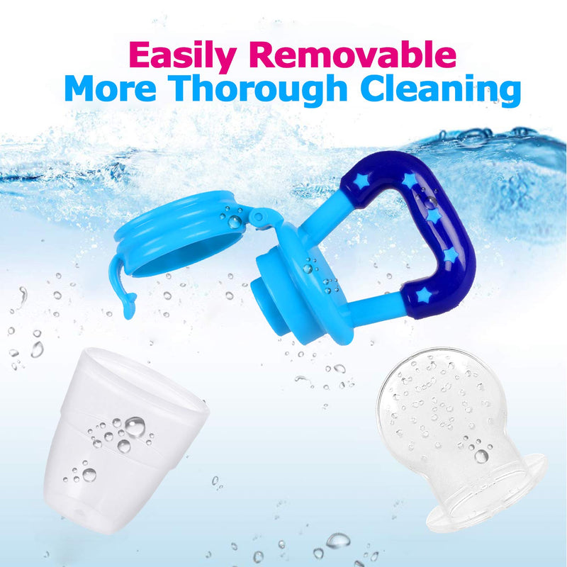 [Australia] - Baby Fruit Feeder JUYOO Weaning Dummies Set Include 3 Pcs Food Feeder Pacifiers with Pacifier Clips Teething Dummy for Babies Infant Toddlers 