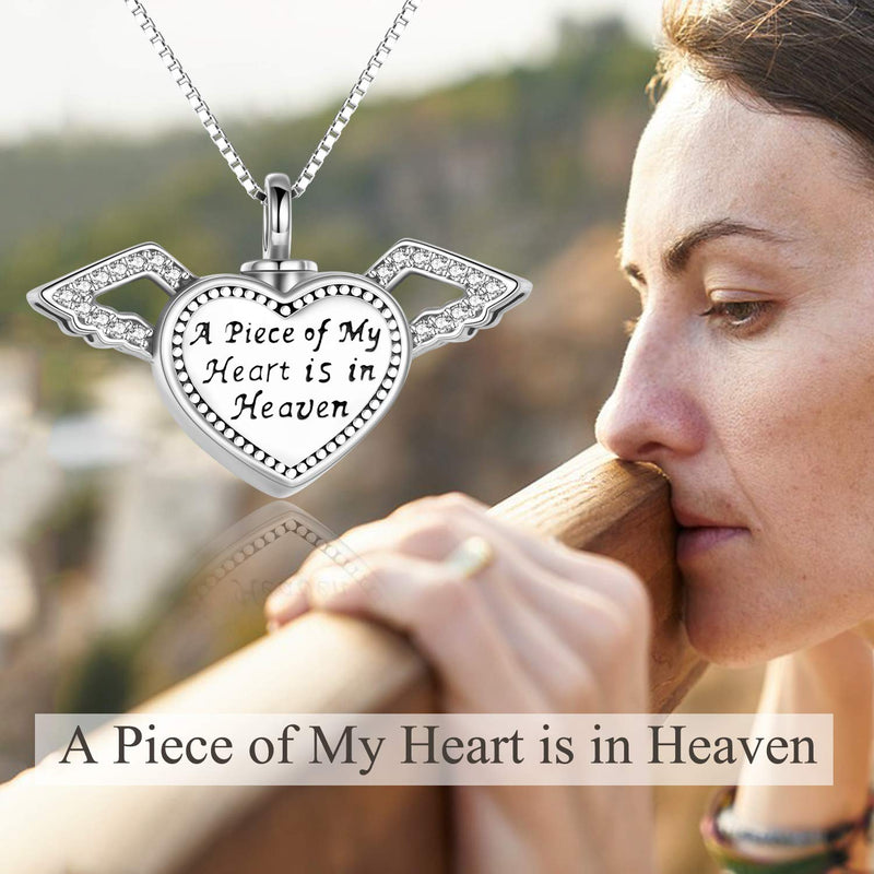 [Australia] - Memorial Gifts Cremation Jewelry Urn Necklaces for Ashes"A Piece Of My Heart Is In Heaven" 