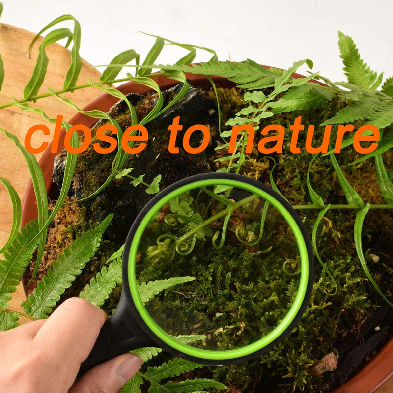 [Australia] - Ocim (2 Pcs) 10X Magnifying Glass, Handheld Reading Magnifier, 75mm Magnify Glasses Lens, Rubbery with Non-Slip Soft Handle for Seniors Reading and Kids Nature Exploration 