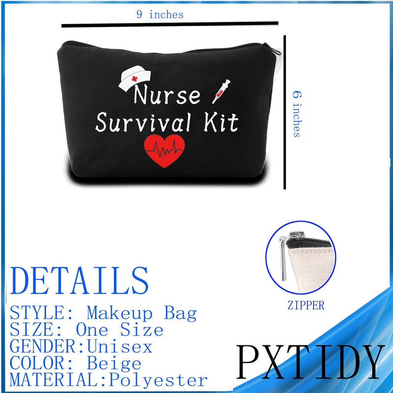 [Australia] - PXTIDY Nurse Gifts Nurse Survival Kit Cosmetic Bag Nurse Pencil Pouch Nurse Bag Nursing Gift Nurse Student Graduation Gift (BLACK) BLACK 