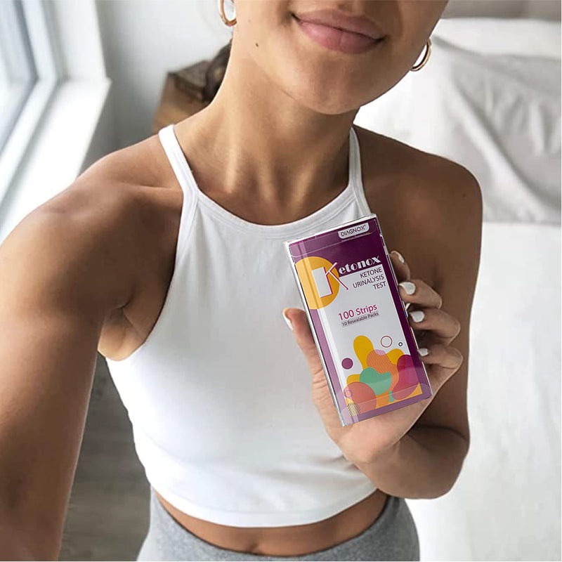 [Australia] - Ketonox Ketone Test Strips| 100 Keto Strips in Resealable Pouches | Keto Test Strips for Testing Ketones in Urine with Free Mobile App | Ketone Strips for Tracking Ketosis Level on Low Carb Keto Diet 