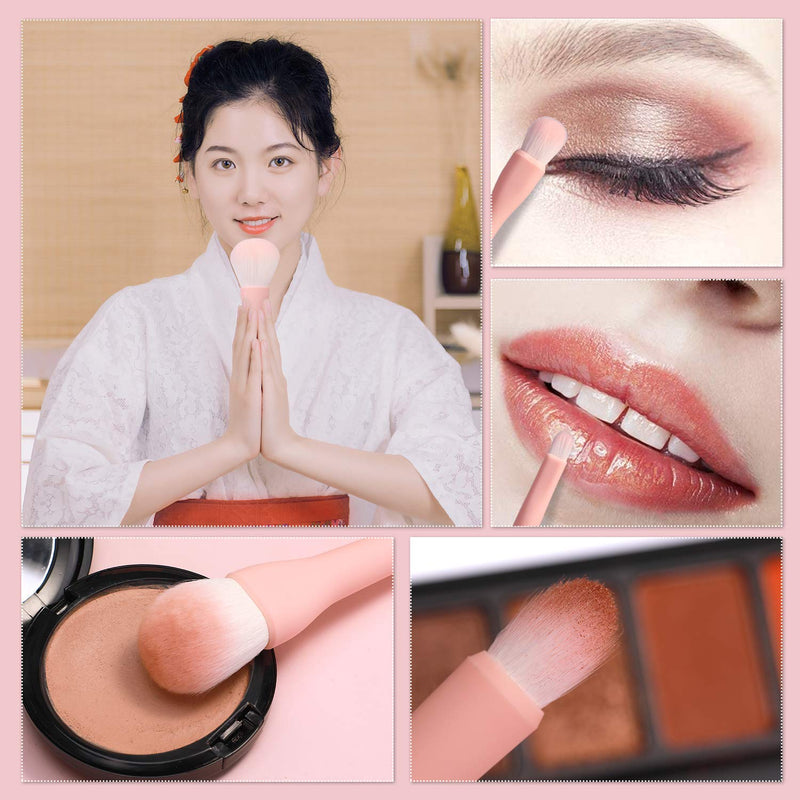 [Australia] - MSQ Make Up Brushes 8Pcs Makeup Brush Set Foundation Brush Blending Brush Eyeshadow Brushes Eye Brushes Set with Bag (Pink) Pink 