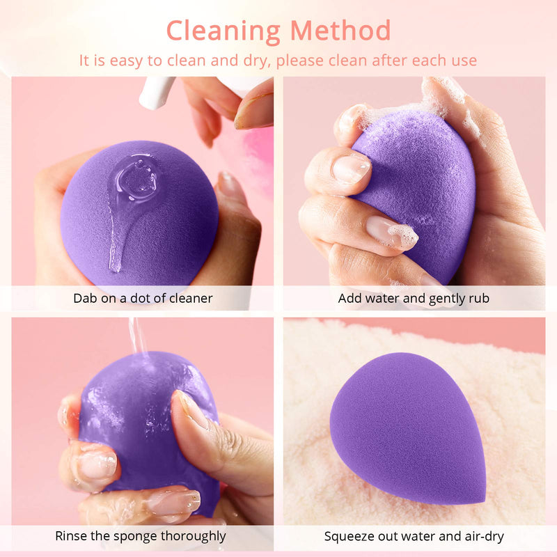 [Australia] - Foonbe Makeup Sponge, Latex Free and Vegan Makeup Blender Beauty Sponge, for Powder, Cream or Liquid Application (1 Pc, Purple) 