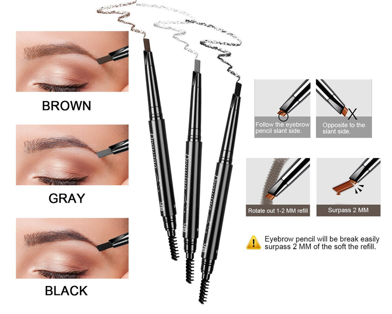 [Australia] - Eyebrow Grooming Suit Kits - 13 PCS Stainless Steel Eyebrow Scissors Utility Tools, Professional Eye Brow Groom Set with Mirror, Eyebrow Tweezers, Shaping Razor, Pen, Brush, DIY Shape Card (BLACK) Black 