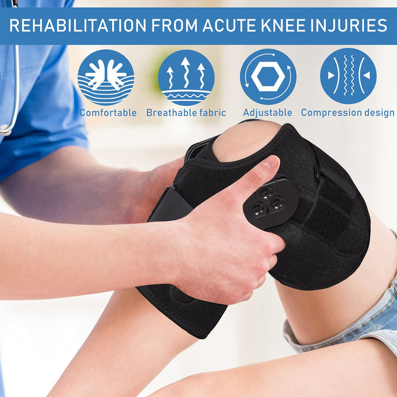 [Australia] - OneBrace Hinged Knee Brace Support - Adjustable Knee Immobilizer Support - Men & Women Leg Stabilizer for ACL/PCL Injuries, Tendon, Patella, Ligament & Meniscus Tear Injuries（Pack of 1） 