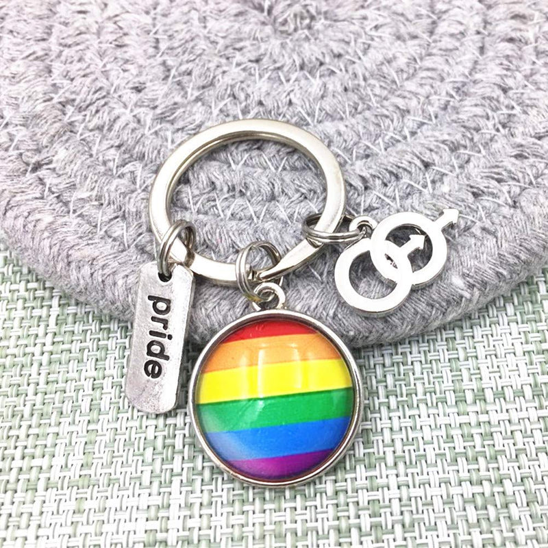 [Australia] - Gay Lesbian Pride Keychain LGBT Relationship Rainbow Love is Colorful Jewelry Gifts Christmas Gay Keychain 