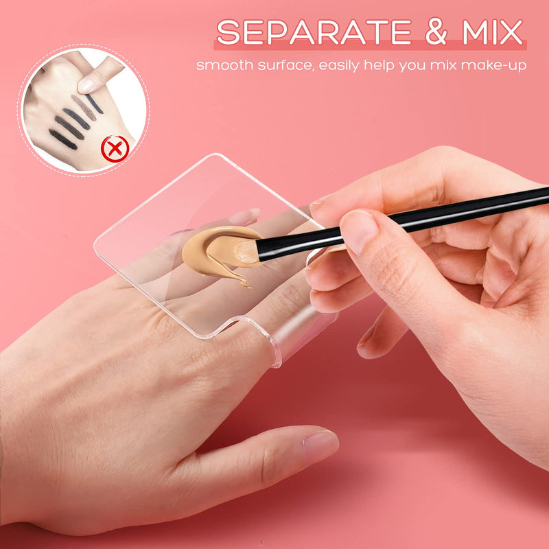 [Australia] - Minkissy 3pcs Makeup Hand Palette Acrylic Nail Art Manicure Palette Makeup Palette Spatula for Home Salon Professional 