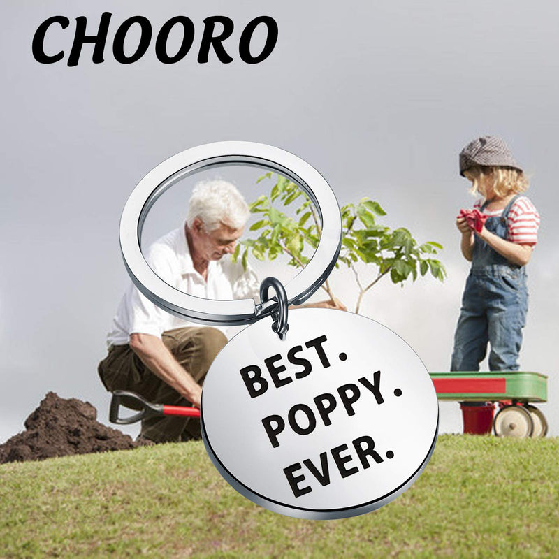 [Australia] - CHOORO Papa Gift Best Poppy Ever Keychain Poppy Gift Grandpa Gift Grandfather Gift 