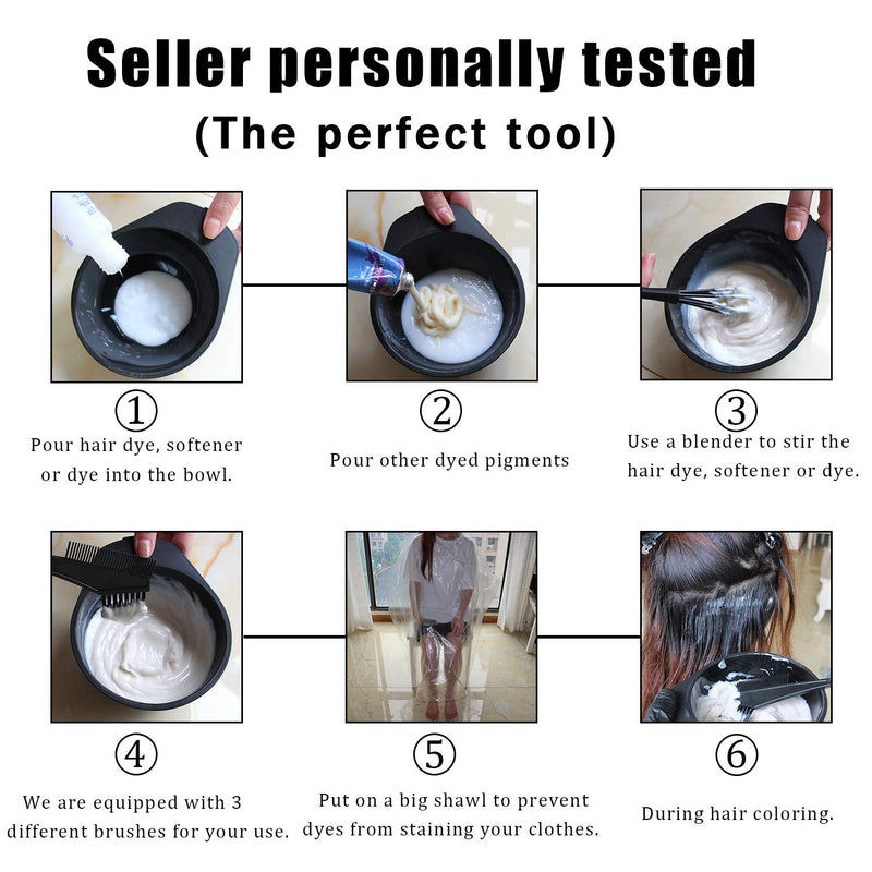[Australia] - Mauts Hair Dye Coloring Set, Hair Tinting Comb and Mixing Brush Bowl,Ear Cover Mixing Spoon Hair Clips Gloves and Disposable shawl，DIY Salon. 