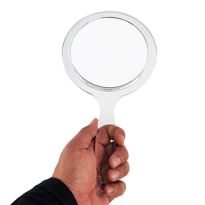 [Australia] - RUCCI Round Hand Held Magnifying Makeup Mirror 10X 1X Clear Acrylic Double-Sided Mirror with Handle 