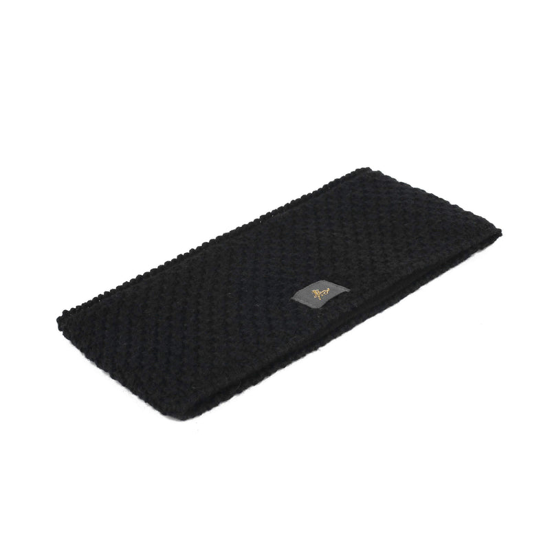 [Australia] - Knitted Headband for women Neck Warmer Fleece Lining trendy Pattern Hairband Winter Black 