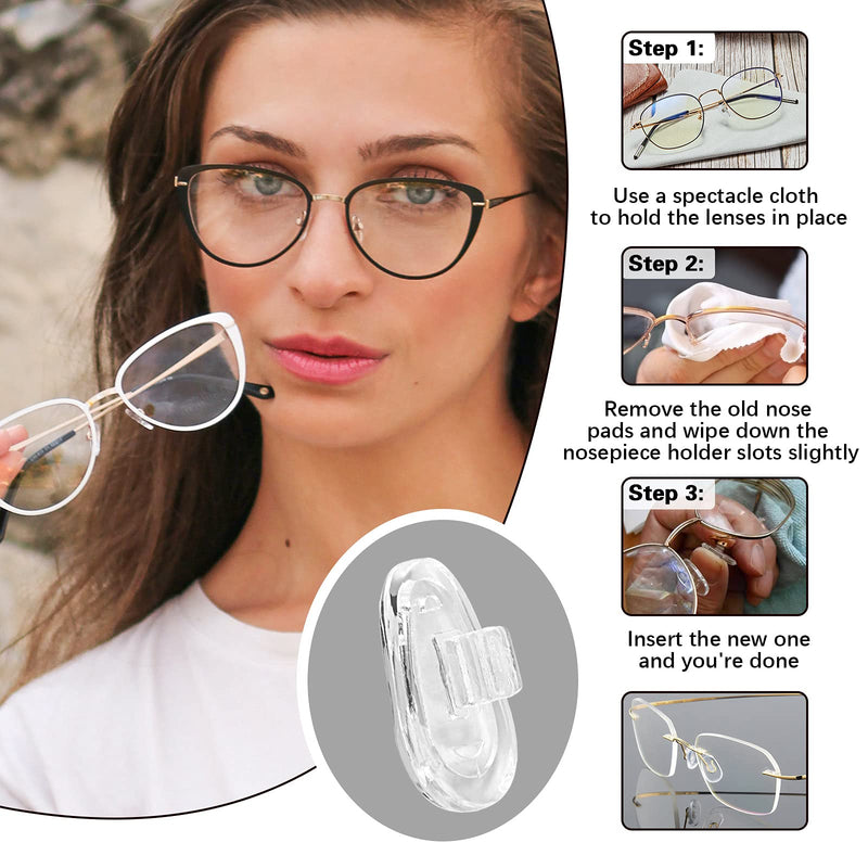 [Australia] - 5 Pairs Glasses Nose Pads, Glasses Silicone Nose Pads Anti-Slip, Adhesive Nose Pads Sunglass Pad Glasses Pads Nose for Glasses, Sunglasses, Spectacles 5 Pairs Transparent 