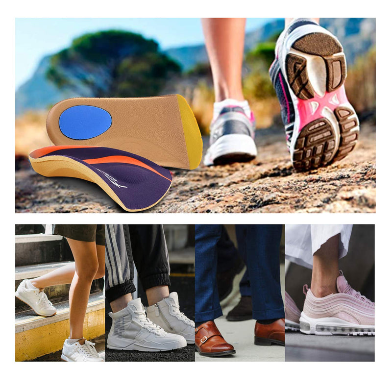 [Australia] - PCSsole 3/4 Length Comfort Orthotic Shoe Inserts for Flat Feet ,Plantar Fasciitis, Heel Spur ,Heel Pain ,Mild Arch Support Memory Foam Insoles for Men and Women (L:(Men9-11/Women10-12)) 