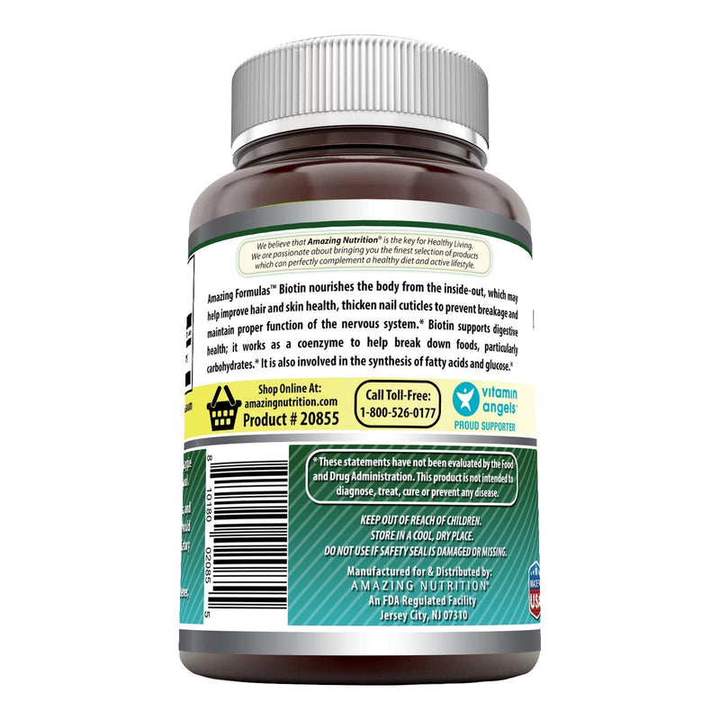 [Australia] - Amazing Formulas Biotin Supplement 10000 mcg 200 Veggie Capsules (Non-GMO, Gluten Free) - Supports Healthy Hair, Skin & Nails - Promotes Cell Rejuvenation (Pack of 1) 200 Count (Pack of 1) 