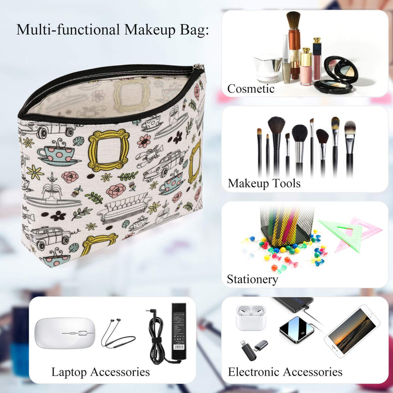 [Australia] - Brital Friends Makeup Bag Friends TV Show Merchandise Friends Theme Toiletry Cosmetic Bag for Friends Fans 