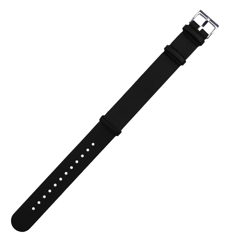 [Australia] - BARTON Leather Military Style Watch Straps - Choose Color, Length & Width - 18mm, 20mm, 22mm, 24mm Bands 18mm - Standard (10") Black 